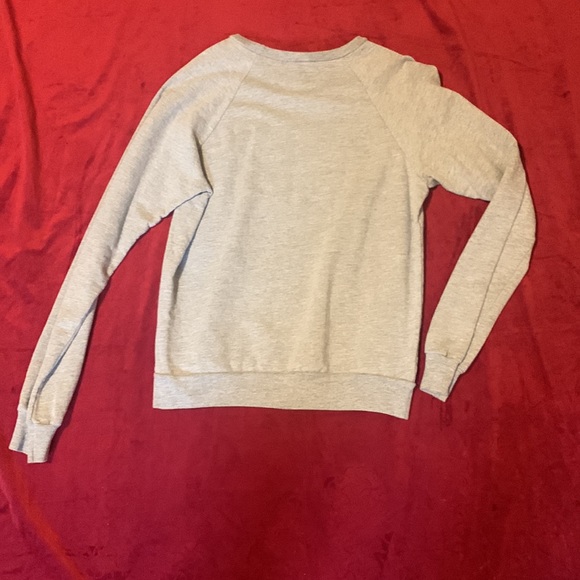 Light Grey Crew Unisex Sweatshirt w/ Cute Cartoon Like Ice Cream Patches Size S - Picture 8 of 8